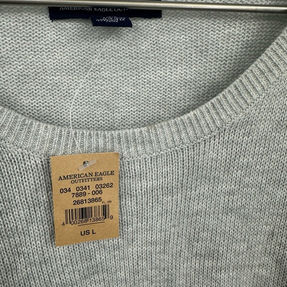 American Eagle Outfitters Gray Cold Shoulder Sweater Bell Sleeve Size Large Boho - Picture 5 of 9